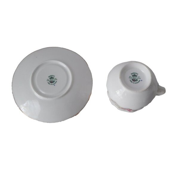 Vintage Rosina Teacup Saucer Floral Spring Flowers England English Bone China - Picture 5 of 6